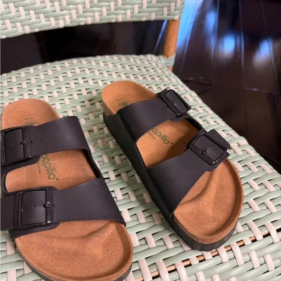 Birkenstock Papillio 1 inch Platform Black Arizona Sandals Size 10 - Picture 2 of 10